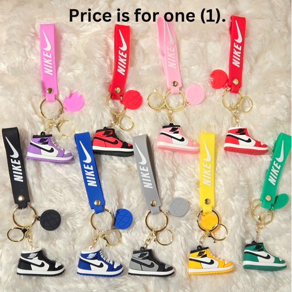 Fashion Nike Air Jordan One Sneaker Bag Charm/Key Chain, Available in 9 Colors